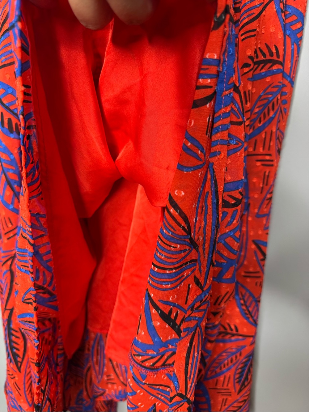 Alexis for Target red and blue tropical leaf print Asymmetrical hem dress formal - Picture 8 of 9